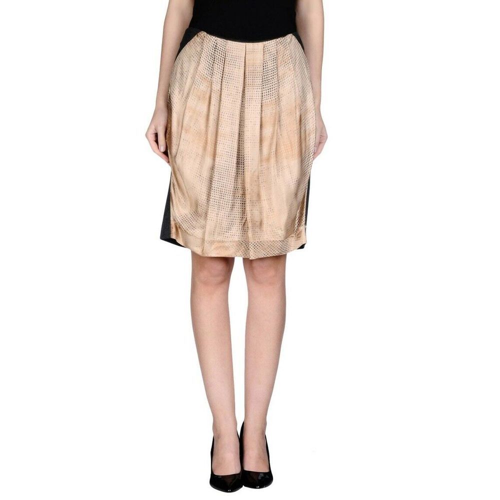 TRU TRUSSARDI Skirt sz 40 Beige Pleated NWT $680